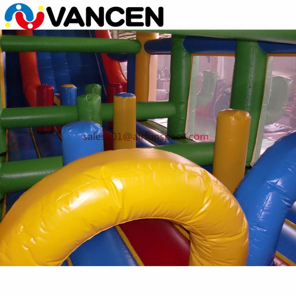

10mL amusement park inflatable jumping castle combo slide commercial floating obstacle adult inflatable obstacle course