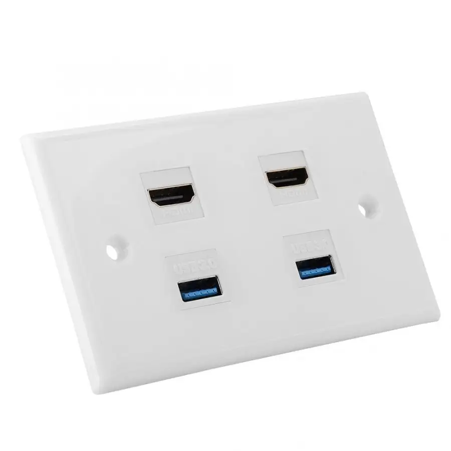 Штепсельная Вилка smart plug 2 портовый + порта USB3.0 муфта крышка Аудио Видео HDTV