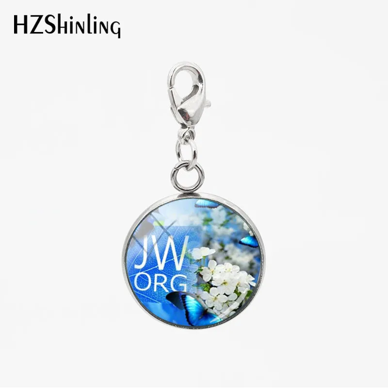 4 Модные подвески из нержавеющей стали JW. ORG Betterfly Flowers, стеклянные подвески, круглые подвески для любого случая, автомобильные ожерелья, съемные брелки - Окраска металла: 4