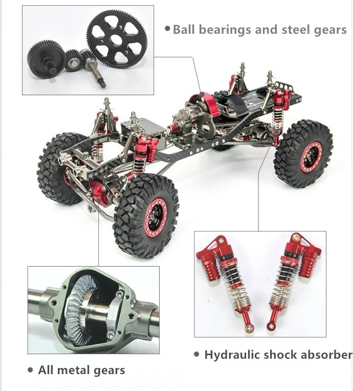 Gwolf Racing 1/10 CNC полностью алюминиевый и карбоновый 313 мм Колесная база Wrangler Frame AXIAL SCX10