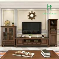 Louis Fashion American Country Style Real Ash Wood TV Bench Family TV Cabinet and TV Stand