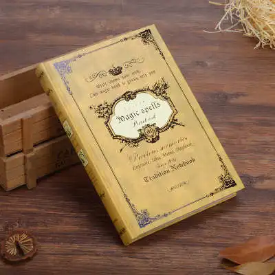 yellow Европейский стиль, винтажный блокнот в твердом переплете, магические заклятия, дневник, блокнот, блокнот, журнал для путешествий, книга с подкладкой, А5 - Цвет: yellow