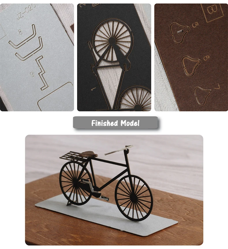3D лазерная бумага ремесло мини велосипед бумажное ремесло DIY 3D бумажная модель