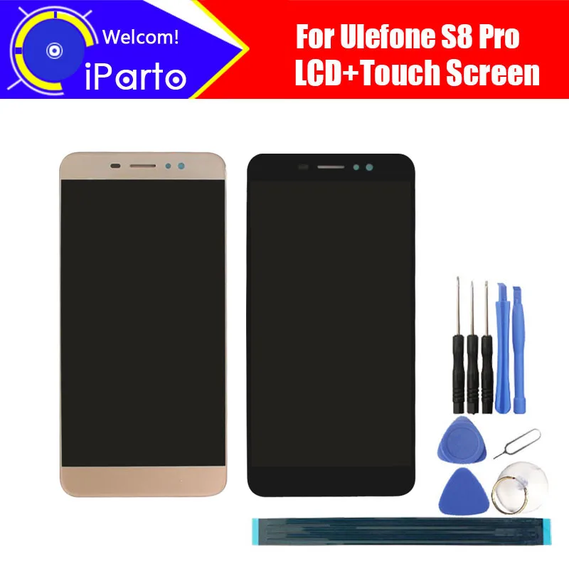 Дисплей для Ulefone S8 Pro ЖК 5.3 '' сенсорный экран дигитайзер цвет черный золотой