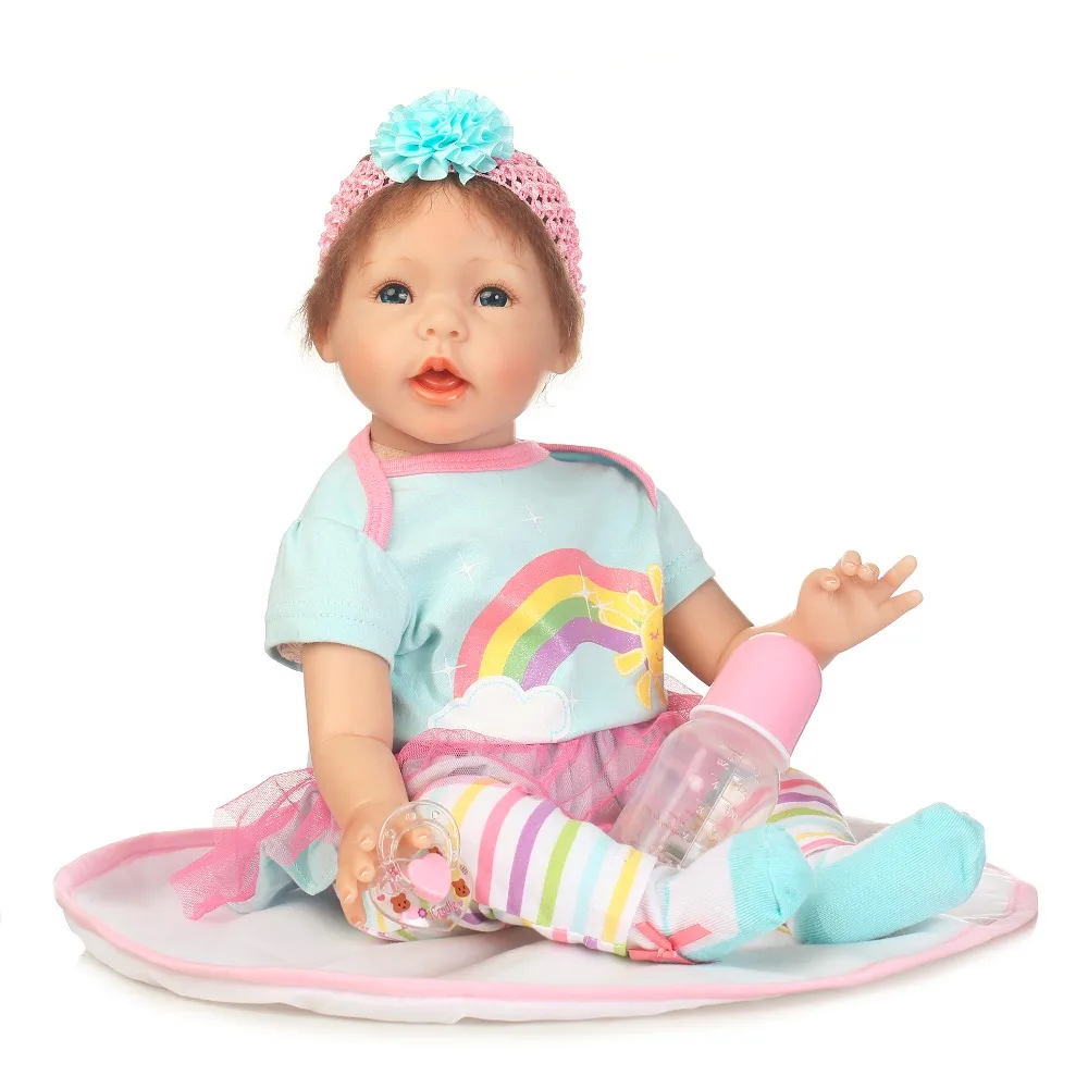 

22inch 55cm Silicone baby reborn dolls, lifelike doll reborn babies toys for girl cute princess gift brinquedos for kids dollmai