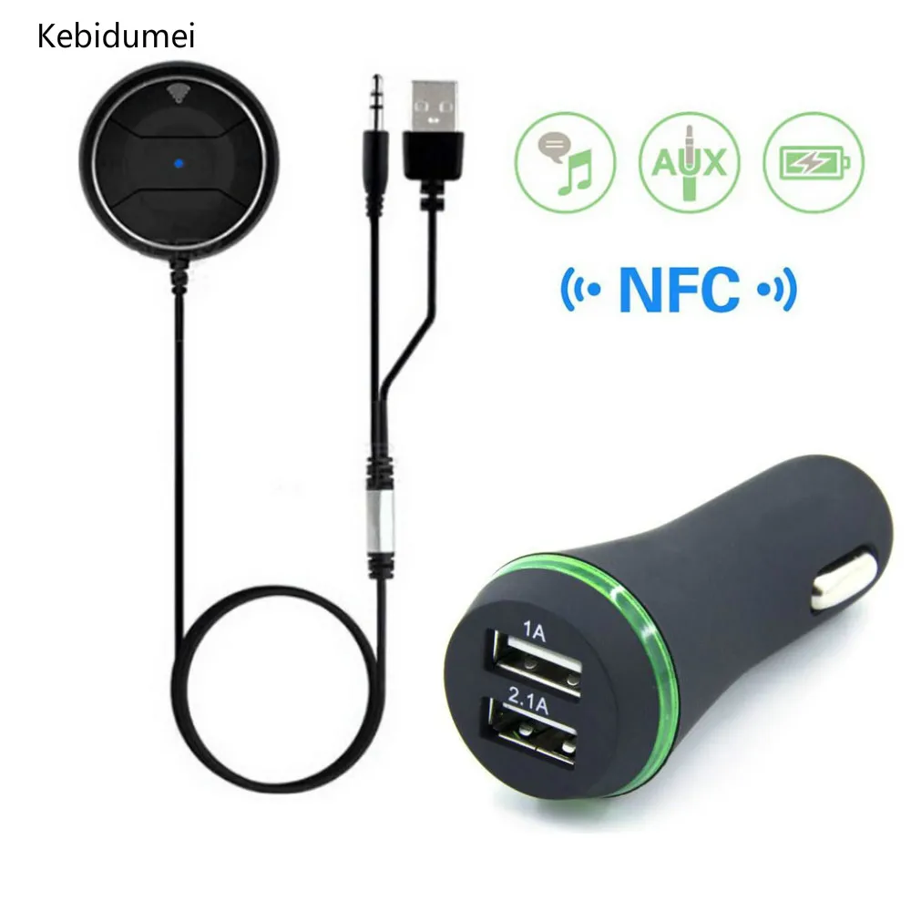 Автомобильный комплект NFC 3 5 мм беспроводной Bluetooth 0 аудио Aux музыкальный приемник