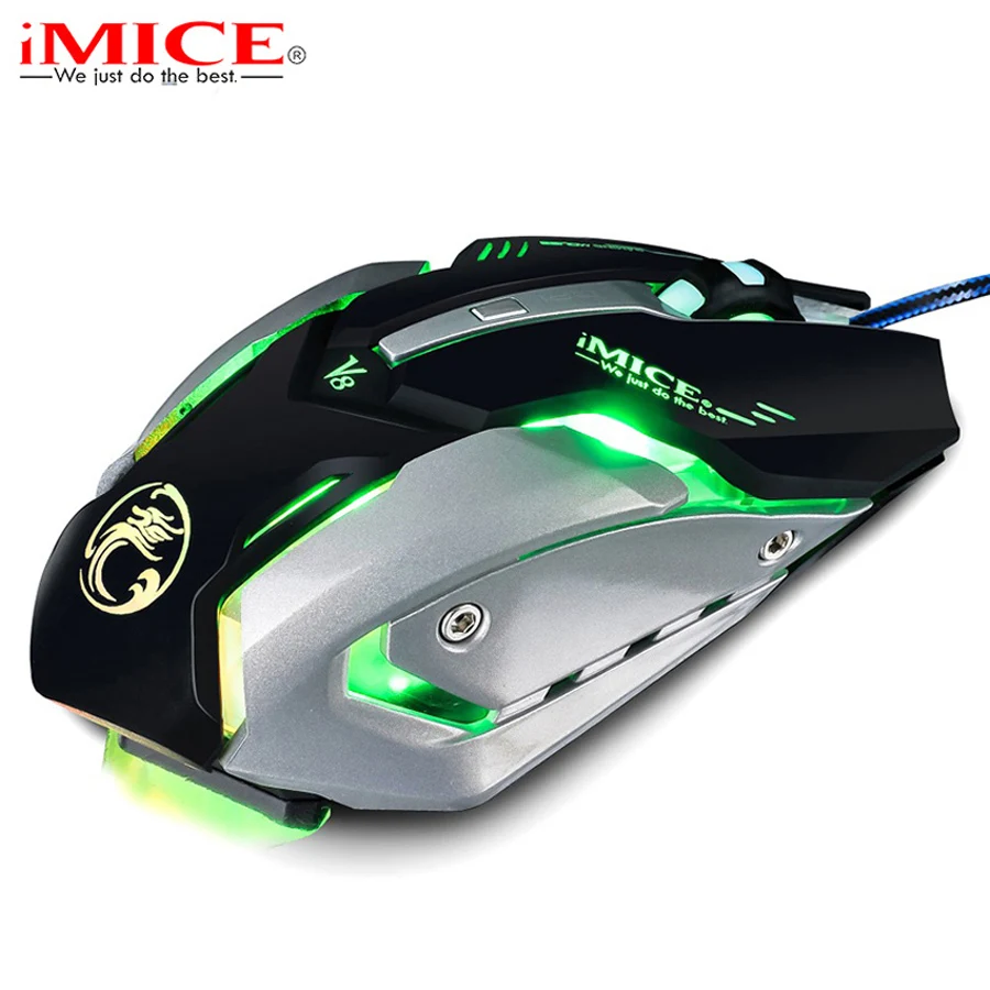 IMice V8 Профессиональный макро пользовательские Проводная игровая клавиатура Мышь 6 кнопок 4000 Точек на дюйм Оптическая USB геймер Мышь для ПК компьютер ноутбук ПК