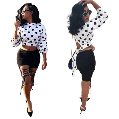 Блузка рубашка Для женщин Топы корректирующие 2018 белый горошек лето 3/4 с круглым