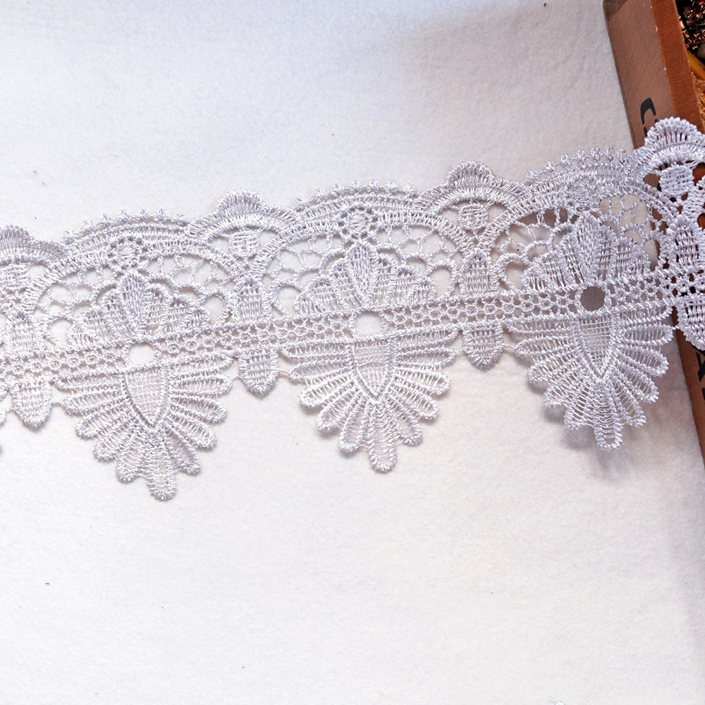 

10.2cm Width Lace Trims Ribbon Water Soluble Sew on Flowers Lace Appliques Clothes sofa cover Dress Motifs Home Textile Curtains