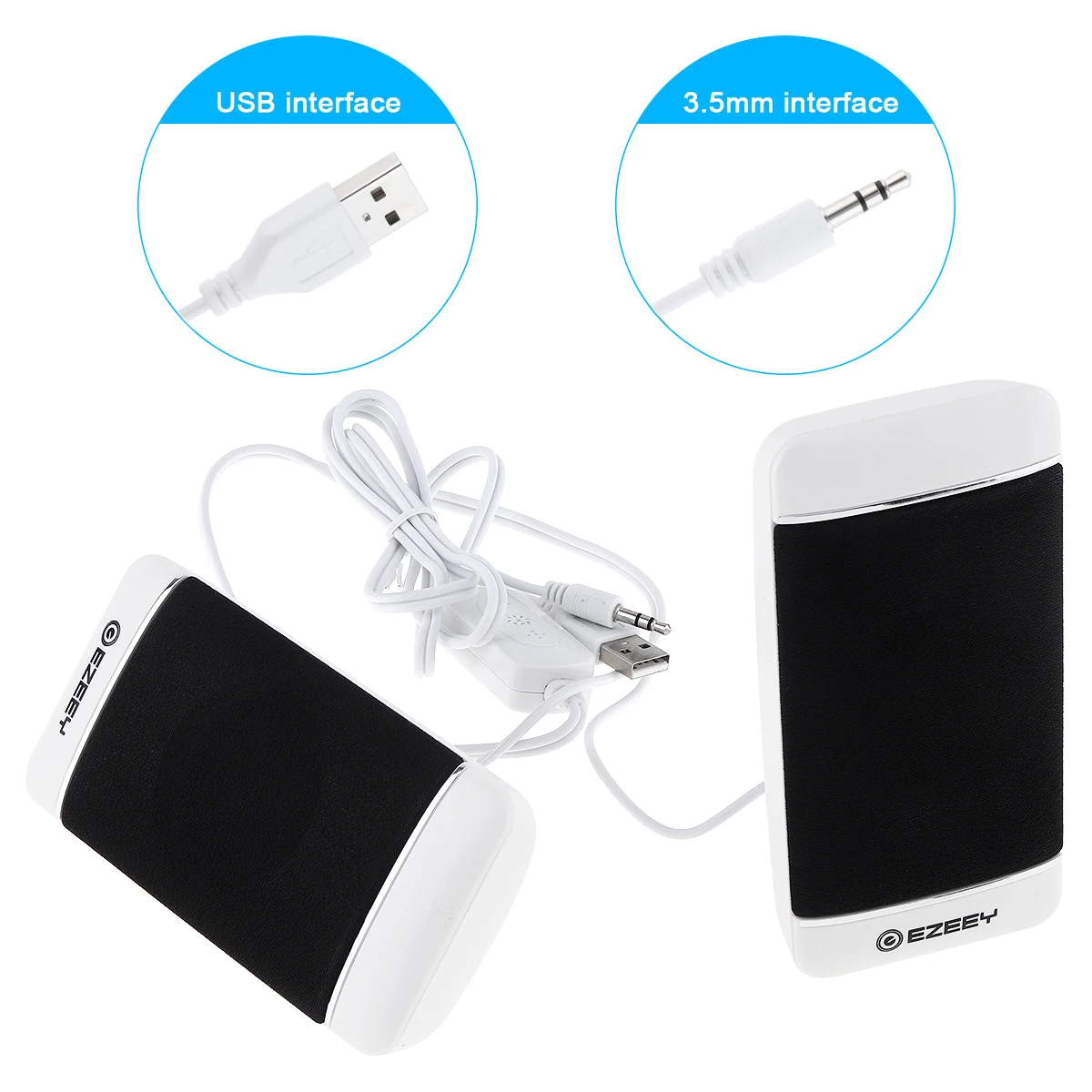 Мини Компьютерные колонки Ezeey White S4 5 В USB звуковая коробка сабвуфер динамик с