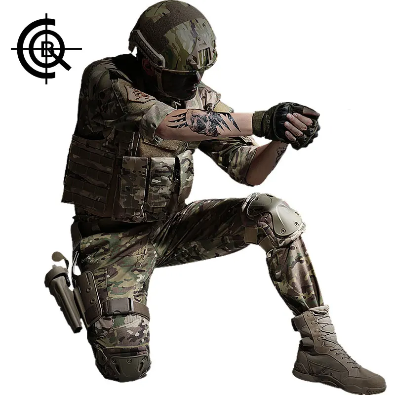 CQB открытый военный камуфляже Камуфляжный костюм Охота Одежда Пеший Туризм куртка+ брюки - Цвет: MC