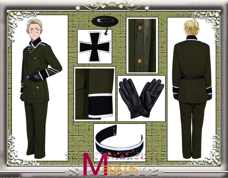 Аниме APH Axis Powers Hetalia Германия Военная униформа косплей костюм для вечеринки на