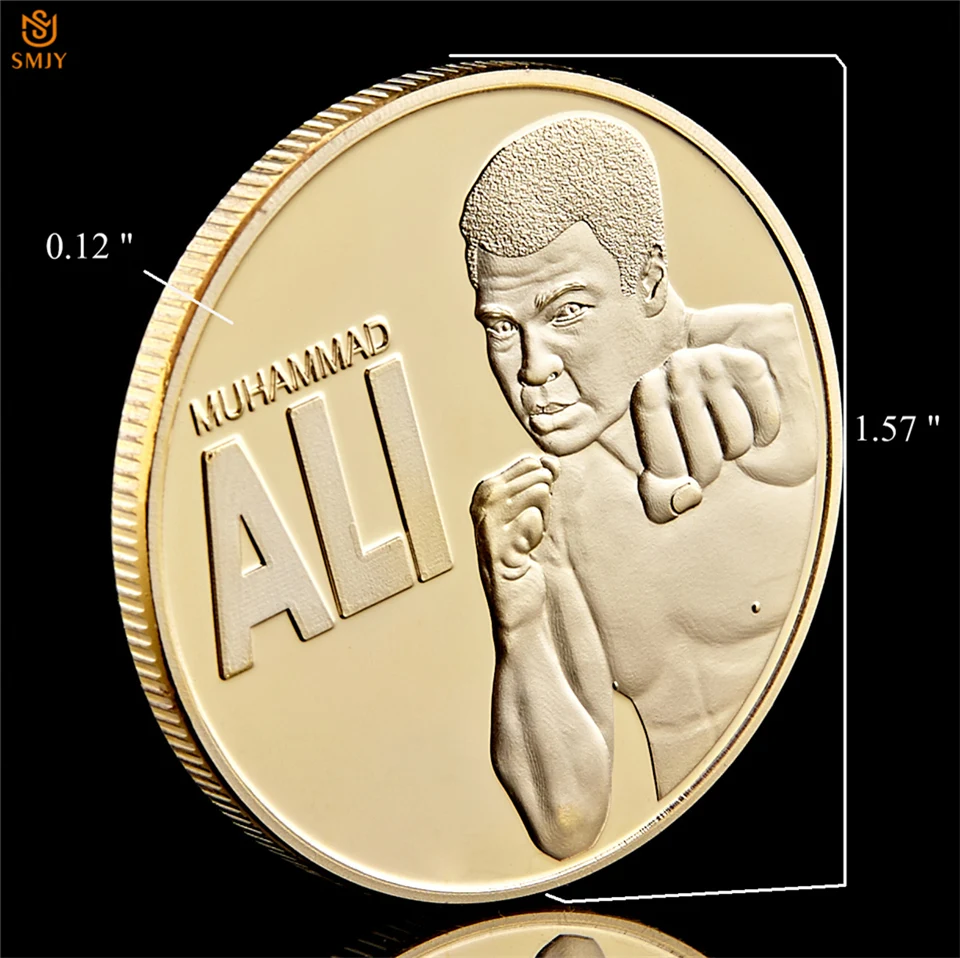 Американский Мир боксер звезда Чемпион Мохаммед Али Хадж позолоченный металл
