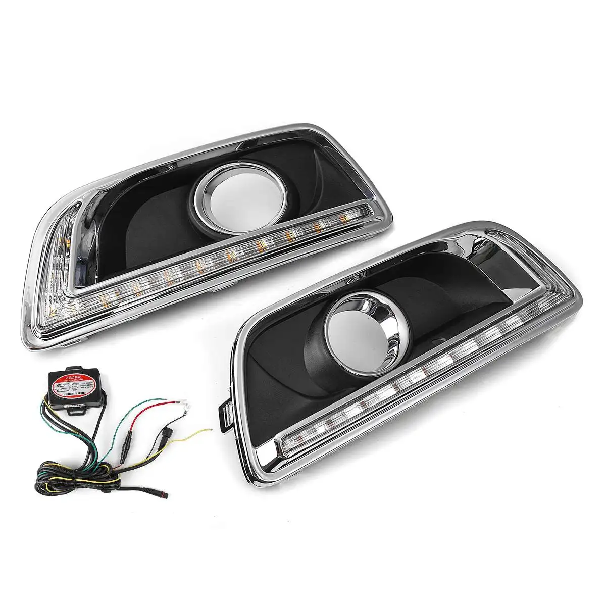 Led Drl Для Chevrolet Malibu 2013 дневного света указатель поворота ПТФ в передний бампер лампа для автомобиля DRL 12 V