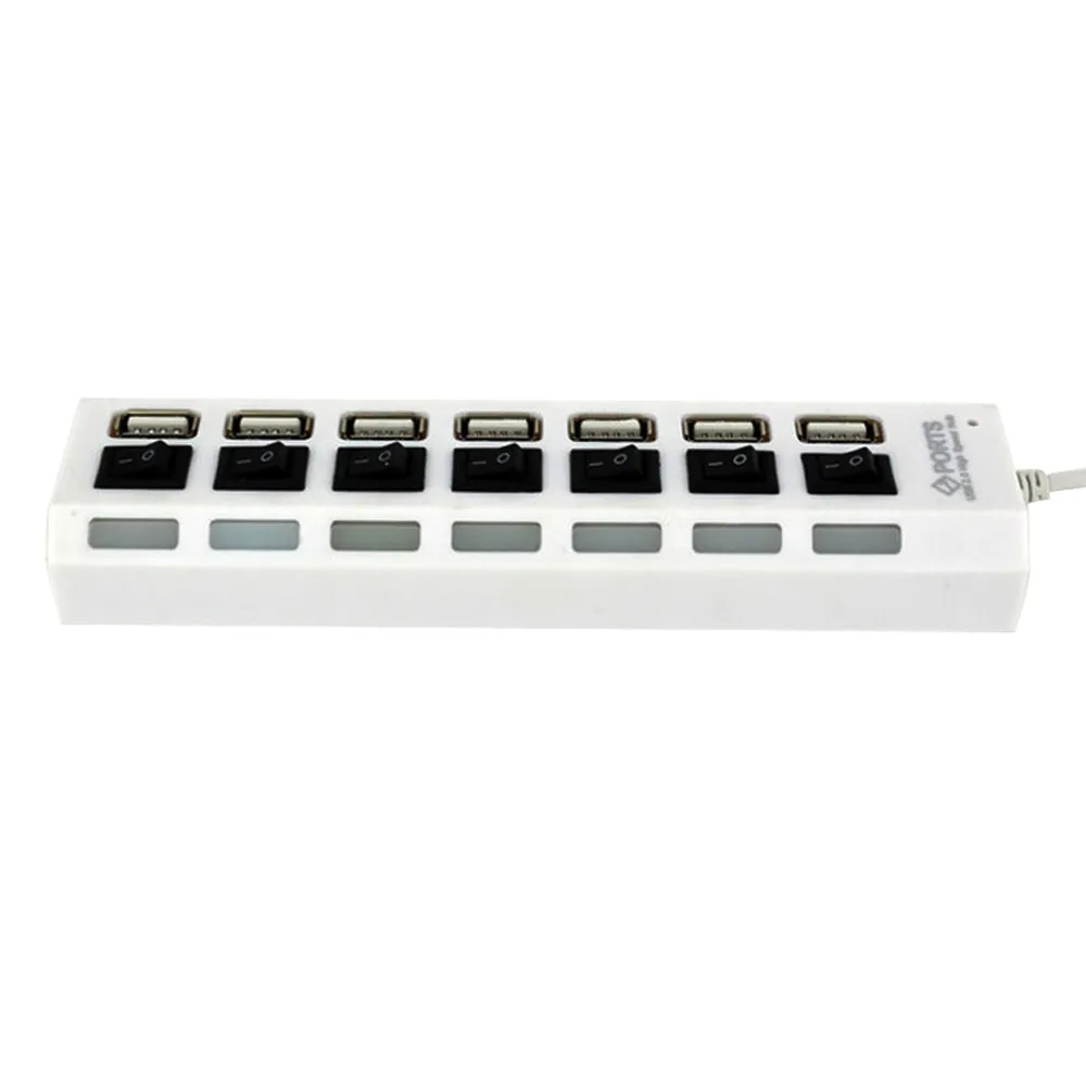 Новый Высокоскоростной 7-портовый Переключатель ВКЛ/ВЫКЛ USB 2 0 концентратор