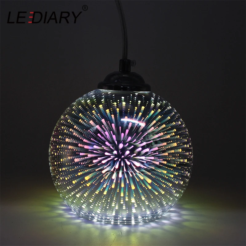Стеклянные подвесные 3d светильники LEDIARY в виде фейерверка Светодиодная лампа E27