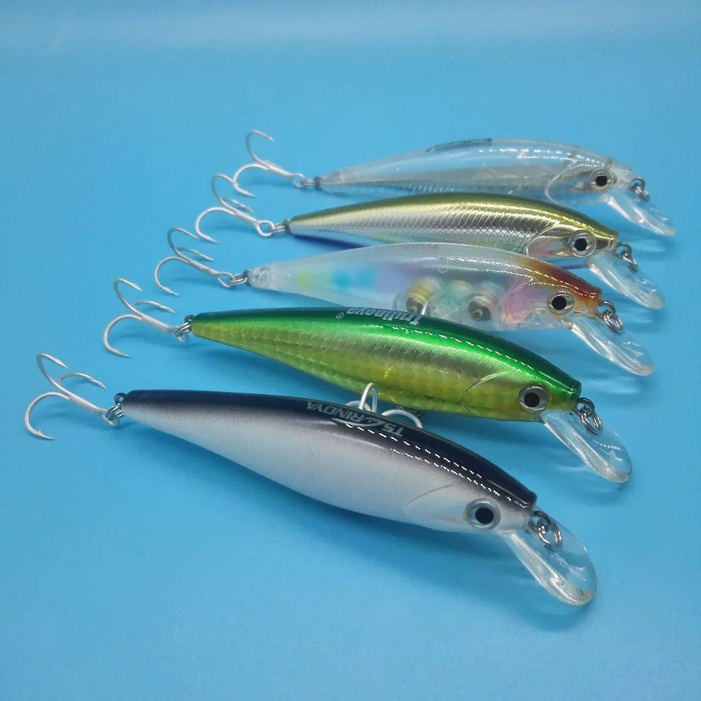 TSURINOYA, 5 шт./лот, DW34, Minnow, твердая приманка, 78 мм, 9,2 г, глубина, 0,8-1,2 м, Искусственные пластиковые приманки для глубоких ныряльщиков, жесткие приманки, рыболовные приманки