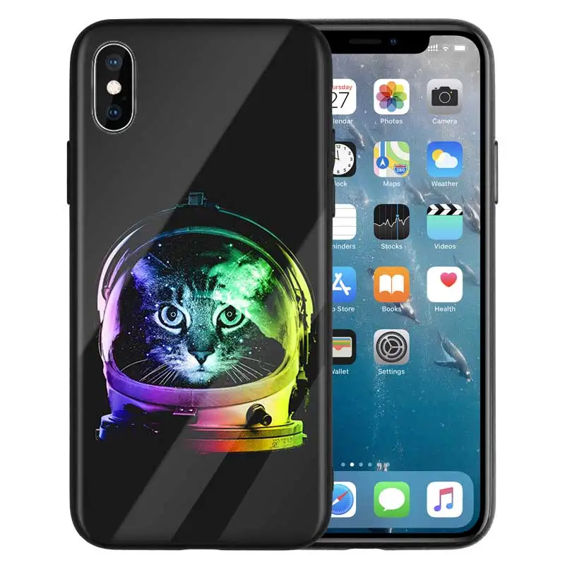 Забавный чехол с изображением космонавта любви Луны астронавта для iPhone X 7 6 6S 8 Plus, чехол для iPhone 11 11Pro XS MAX XR 7+ 8+ чехол из закаленного стекла