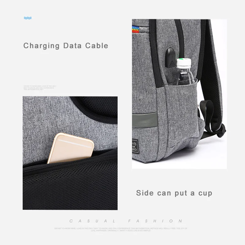 Tuguan мужской рюкзак для ноутбука с USB зарядкой школьные рюкзаки студентов