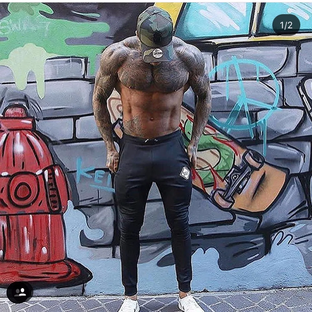 Мужские спортивные штаны повседневные высокого качества для бодибилдинга осень