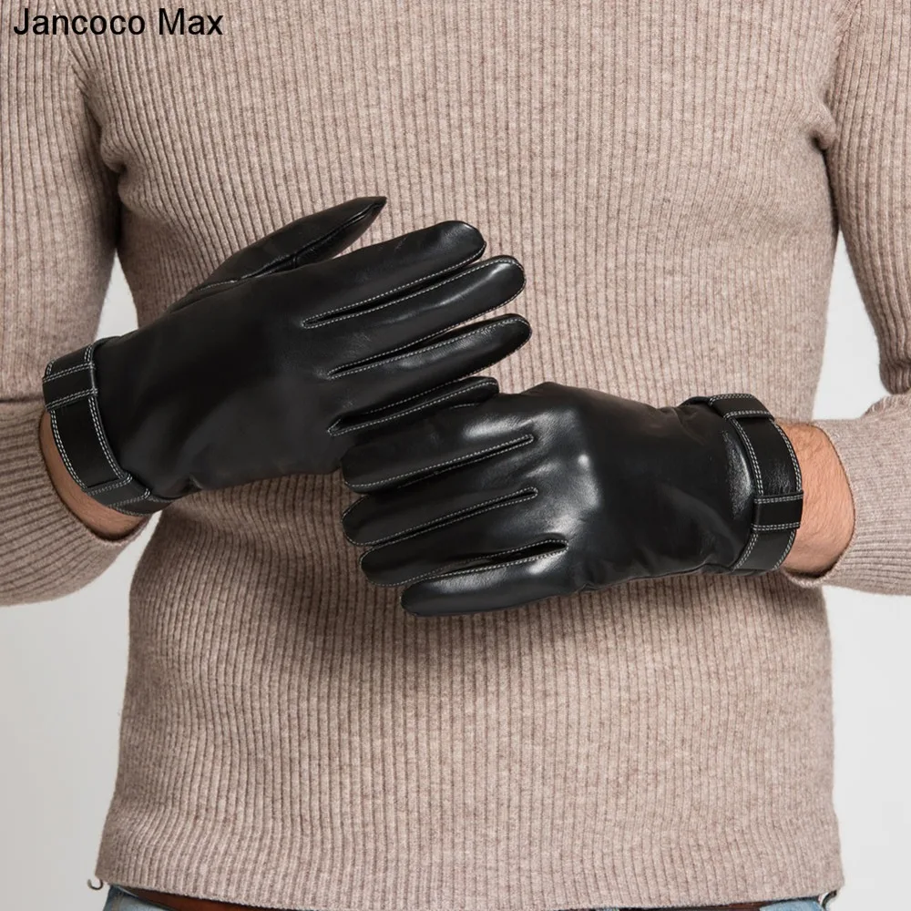Jancoco Max мужские перчатки из натуральной кожи с сенсорным экраном зимние перчатки из натуральной овчины для активного отдыха, спортивная теплая мягкие митенки S2059