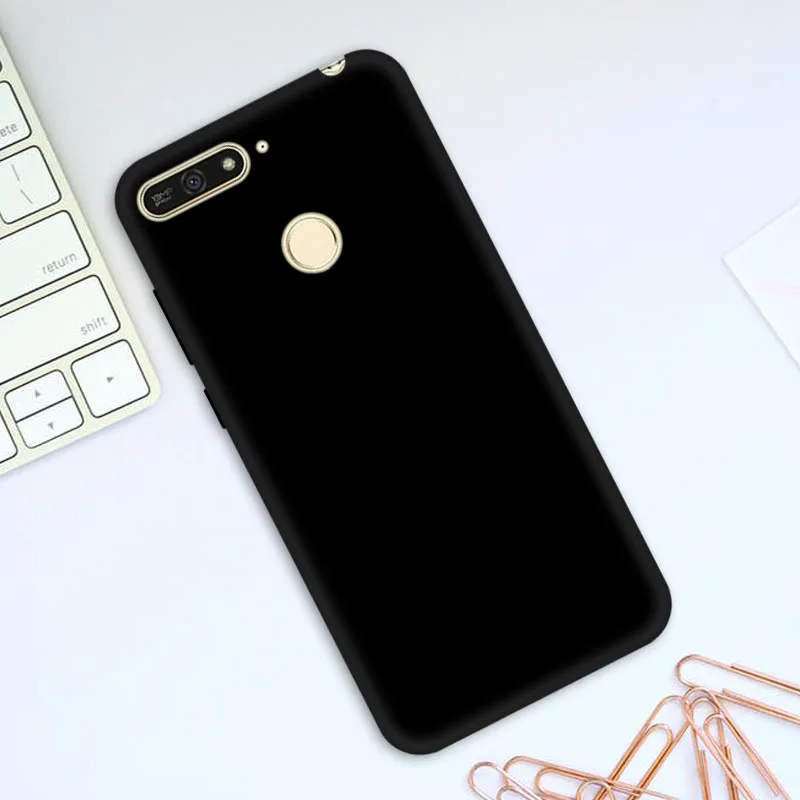 Huawei Honor 7A Pro Чехол, Модный Черный Мягкий ТПУ силиконовый чехол для задней крышки iPhone X 8 7 6 6 s Plus 5 SE чехол для телефона s - Цвет: Black