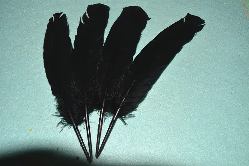 Бесплатная доставка 50 шт./набор красивых черных гусиных перьев 30-35 см украшения