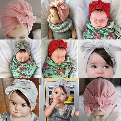 2017 Newborn Baby Toddler Kid Boy Girl Bowknot Beanie Hat Cap Hair Accessories(Bowknot need Bind BY yourself) | Детская одежда и