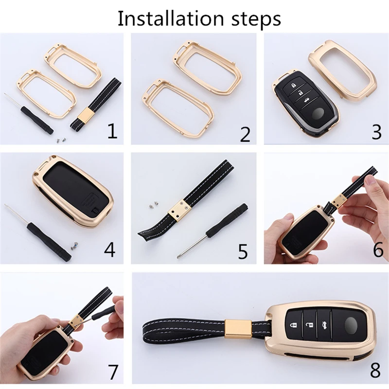 

2020 Aluminum Alloy Key Case For car for Toyota Highlander Camry CROWN REIZ Prado RAV4 car Accessories car key case keychain new