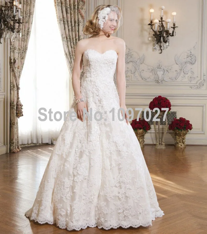 Белый Свадебные Платья Аппликация Кружева Бисером Кристалл От Плеча Длиной до