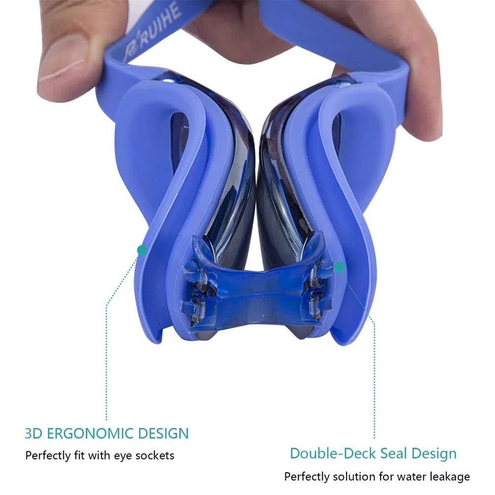 Анти-туман Плавание ming очки Breaking УФ регулируемые Очки для мужчин и женщин