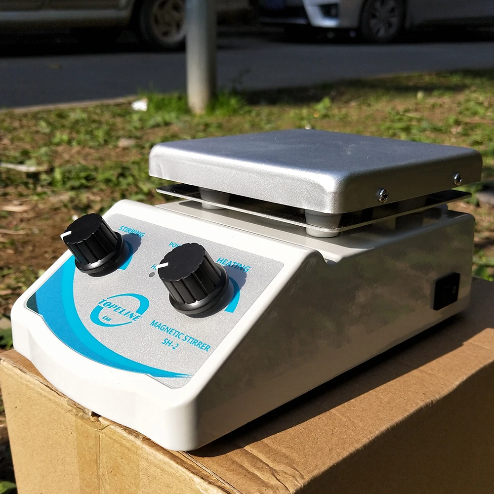 Tanie SH-2 Laboratorium Płyta Grzejna Mieszadło Magnetyczne Mikser Podwójna Kontrola Z 1 Cal Mieszadło 110V 220V (nowy Styl)