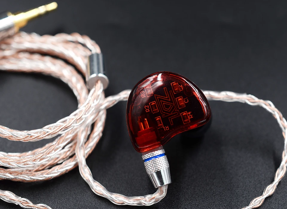 Смешанные повышен 8 ядро Медь Earpho серебряный кабель 2pin/интерфейсом Mmcx отсоединяется, Применение для плотным верхним ворсом KZ ZS4/ZS5/ZS6/ZSA/ED16/ZSN/ZST/ES4/ZS10/AS10/BA10