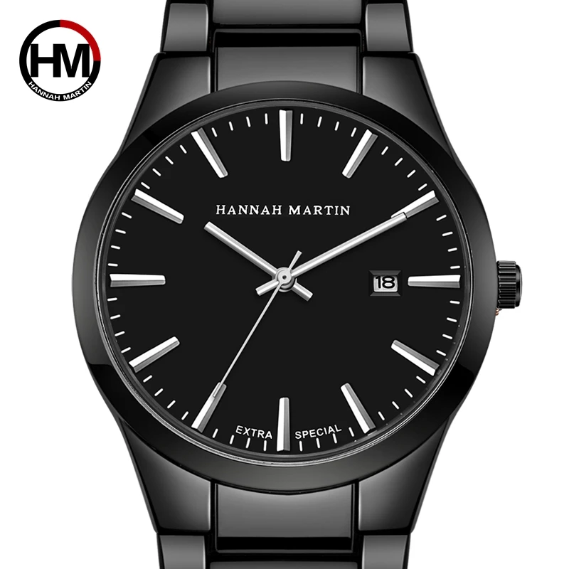 

2020 Hannah Martin Mens Watches Top Brand Luxury Men's Watch Watch Auto Date Watches Waterproof Full Steel Clock erkek kol saati