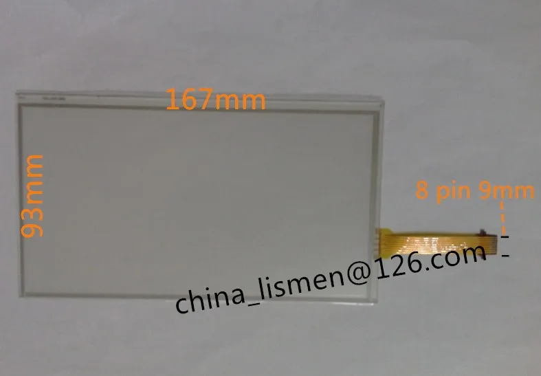 Оптовая продажа 10 шт. 7 дюймов 8 контактов 166*92 167*93 мм стеклянная сенсорная панель