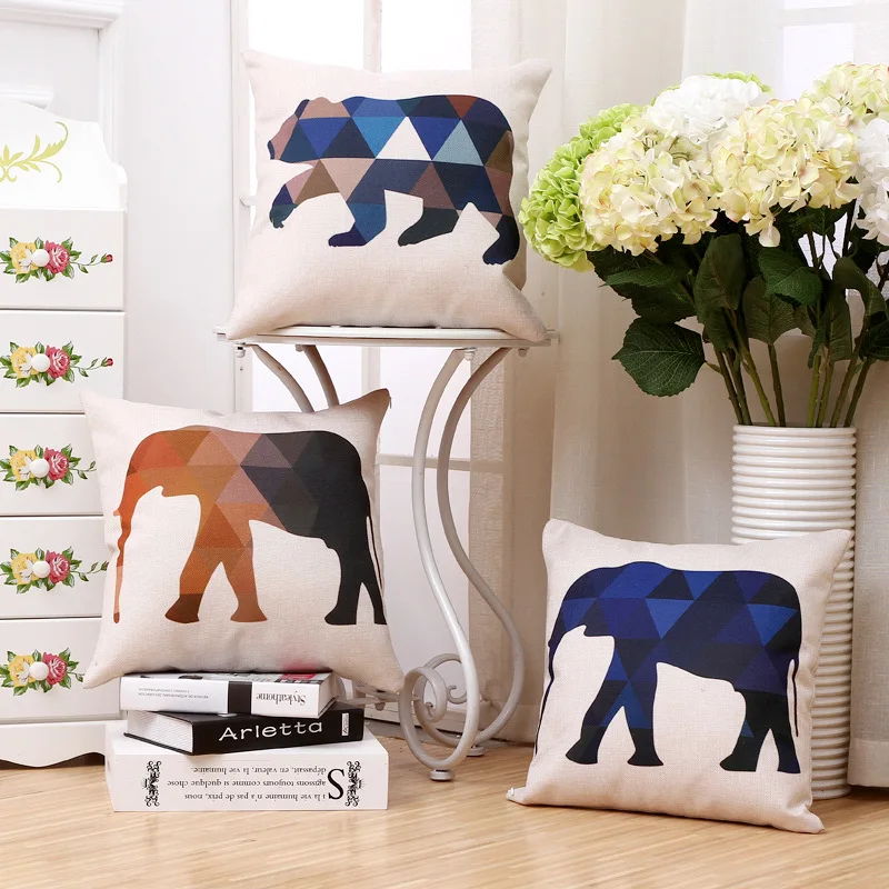 Абстрактный слон серии хлопок лен пледы подушка диван офис задняя наволочка