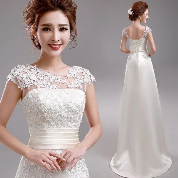 Платье для свадьбы белого/цвета слоновой кости 2018 милое платье с кружевной