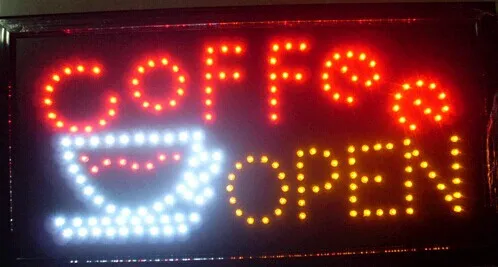CHENXI Горячая графика 15 мм Крытый 15,5X27,5 дюймов led неоновый кофе магазин открытый знак