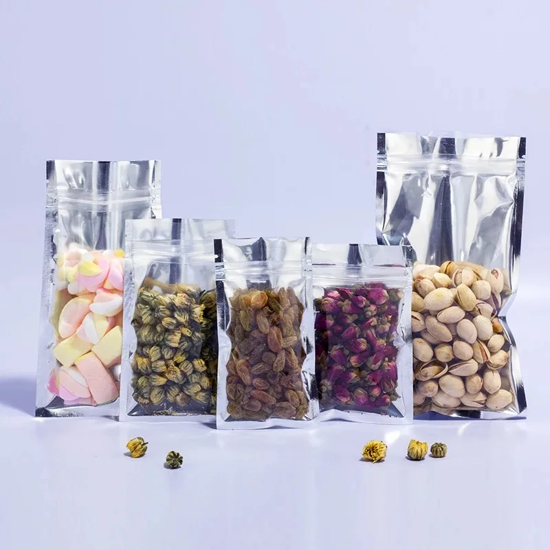 Алюминиевая фольга/прозрачный многоразовый клапан на молнии пластиковая