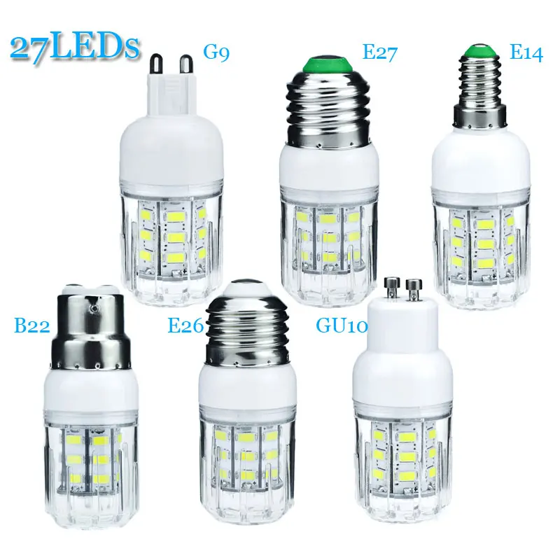 5730 SMD супер яркий светодиодный кукурузная лампа светильник E27 B22 GU10 G9 E14 27 Светодиодный s 7 Вт Светодиодный точечный светильник без мерцания люстра дома светильник Инж