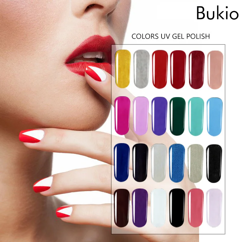 Bukio 29 чистых цветов гель для ногтей нужна УФ лампа Перманентный лаки 7 мл Маникюр
