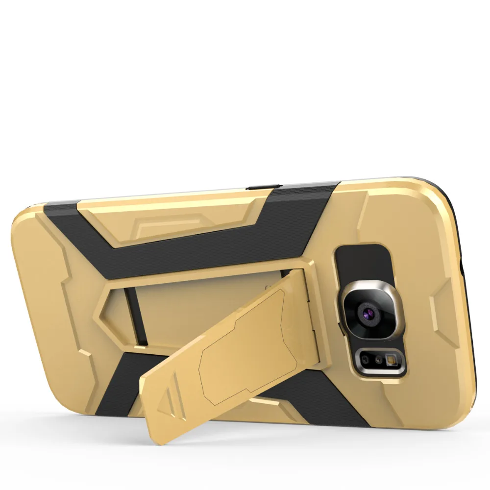 Red Armor Stand Anti-Slip Impact Resistant Protective Case Cover For Samsung Galaxy S7 Edge TPU+PC 2in1 Mobile Phone Cases | Мобильные