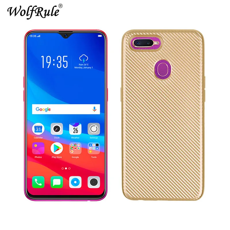 OPPO A7 Cases Cover Luxury Full Protection Carbon Fiber Soft TPU Case For Phone Fundas Capa 6.2&quot WolfRule |