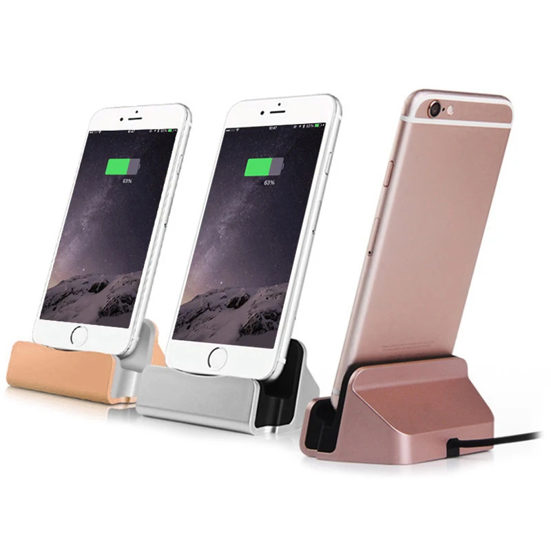 Mobile Phone Chargers For iPhone Android V8 Type-C Stand Aluminium Alloy Desk Holder Charging | Мобильные телефоны и