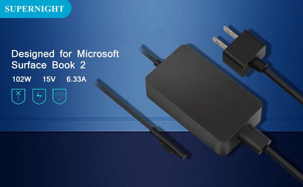 DC 15V 6.33A 102W блок питания зарядное устройство с 5V 1A USB портом AC 110V 220V переключатель адаптер питания для ноутбука microsoft Surface Book 2