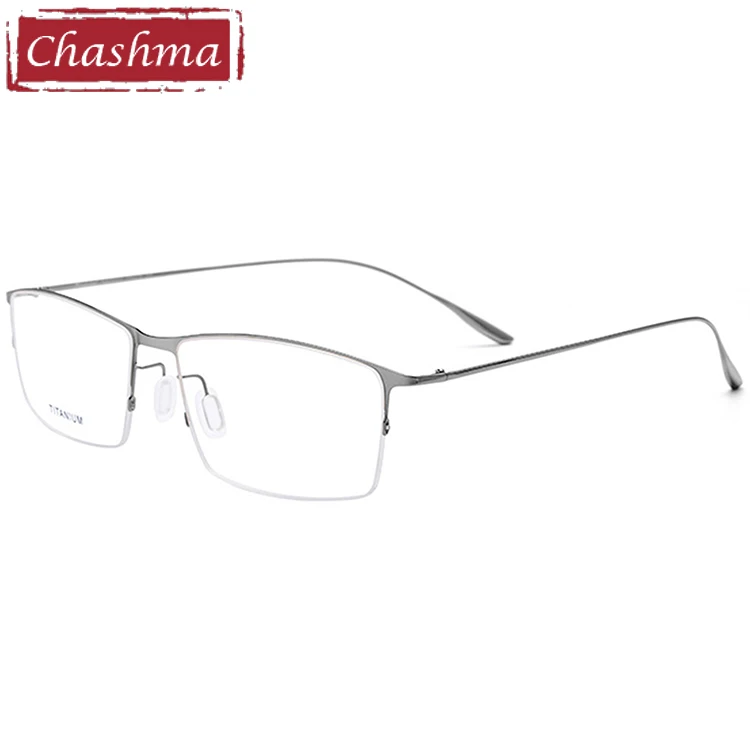 Бренд Chashma, мужские качественные очки, мужские полуоправы, полуоправы, светильник при близорукости титановые оправы для очков, линзы по рецепту - Цвет оправы: Gray