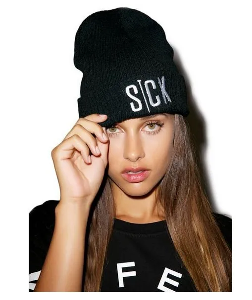 Теплая Лыжная Шапка бини с надписью Sick зимняя шерсть унисекс шапка для мужчин и