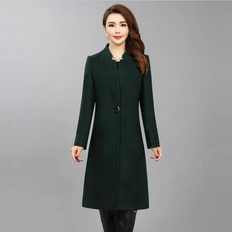 Осенне-зимнее шерстяное пальто для женщин среднего возраста красивое новое