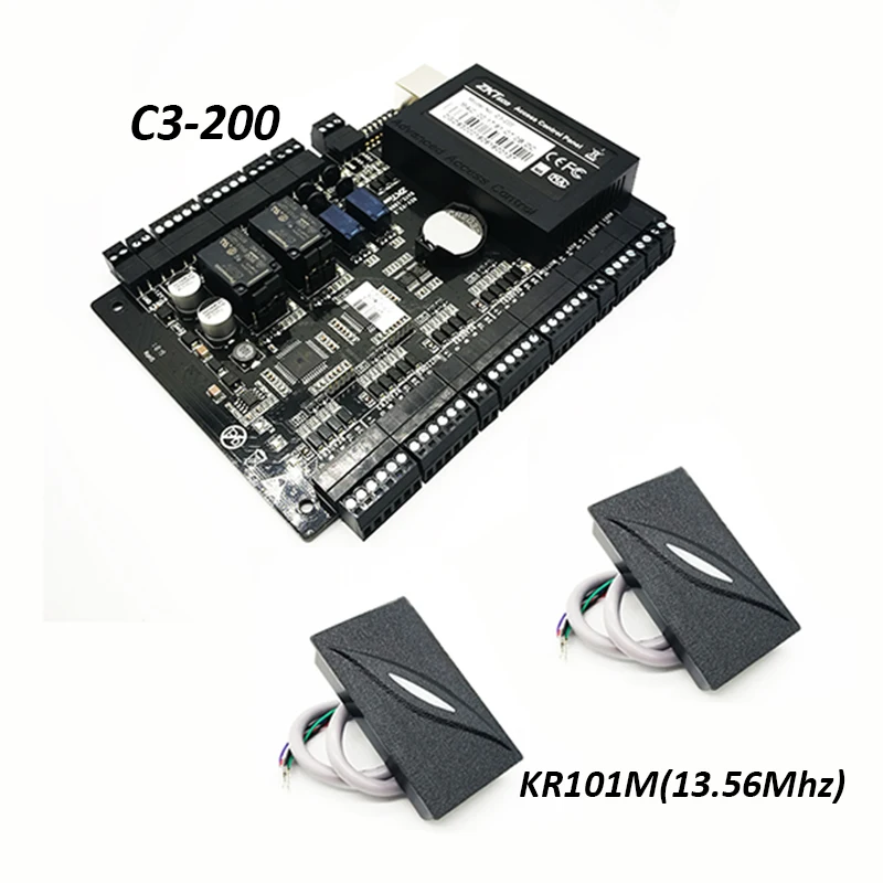 ZK C3-200 Tcp/Ip Rfid карта система контроля доступа двухдверный контроллер доступа системы защиты двойной двери панель управления KR101 считыватель