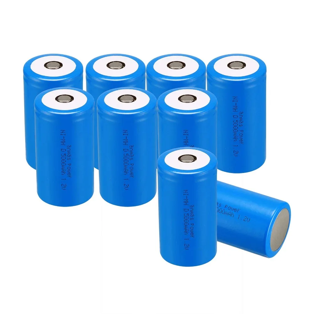 Anmas Power Новое поступление! 9 шт D Размер 5000 mAh 1 2 V Ni-MH аккумуляторная батарея |